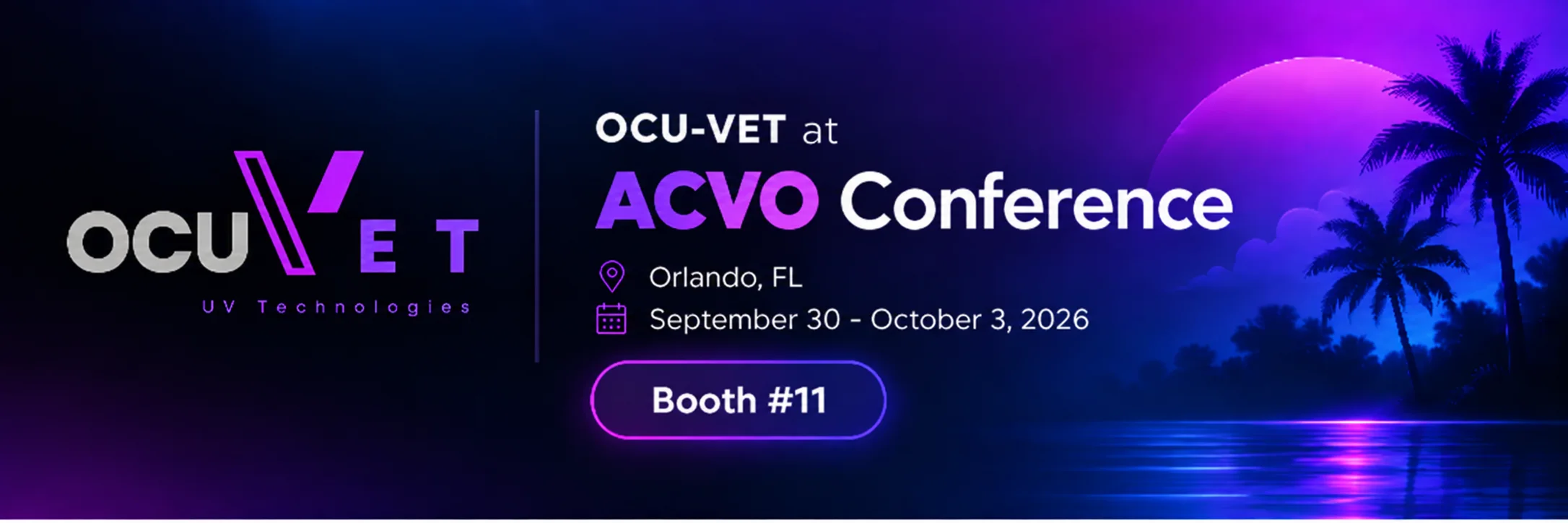OCU-VET at ACVO Conference 2026 in Orlando, Florida, September 30 to October 3, Booth 11